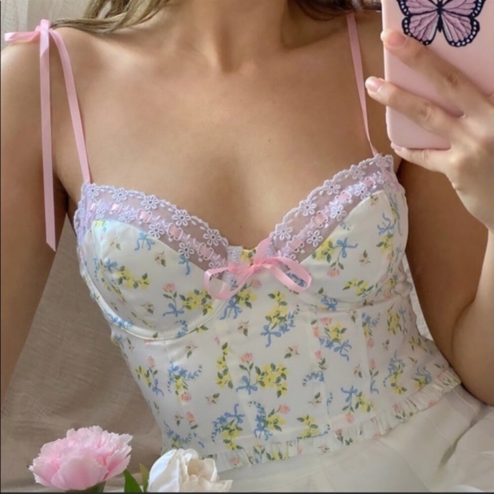 for Love and Lemons Floral Charolette Bustier